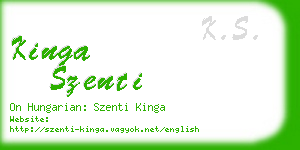 kinga szenti business card